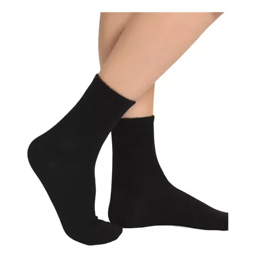 PACK DE 12 PARES DE CALCETINES LARGOS NEGROS, LISOS, DE BAMBÚ, TALLA 39-44 - 4