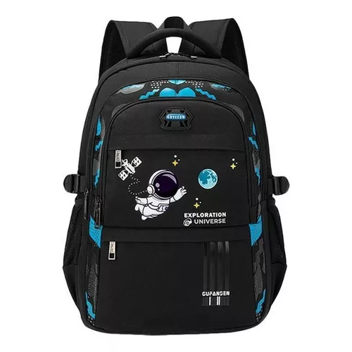 MOCHILA ESCOLAR DE ESPALDA PARA NIÑOS, MORRAL NOTEBOOK COLOR EN COLOR NEGRO - 1