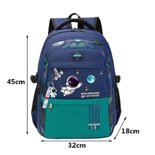 MOCHILA ESCOLAR DE ESPALDA PARA NIÑOS, MORRAL NOTEBOOK COLOR EN COLOR NEGRO - 2