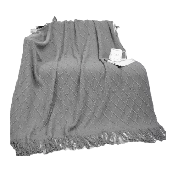 MANTA DECORATIVA TEJIDA PARA SILLÓN, PIECERA O CAMA COLOR GRIS - 1