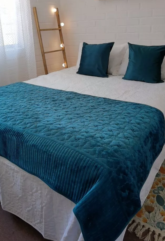 PIECERA POLAR TELA REVERSIBLE 95X210 CM COLOR VERDE PETRÓLEO - 2