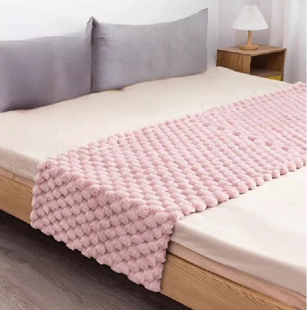 PIECERA PLUSH PELUDITA 2 PLAZAS O KING 70X190 CM COLOR ROSA - 2