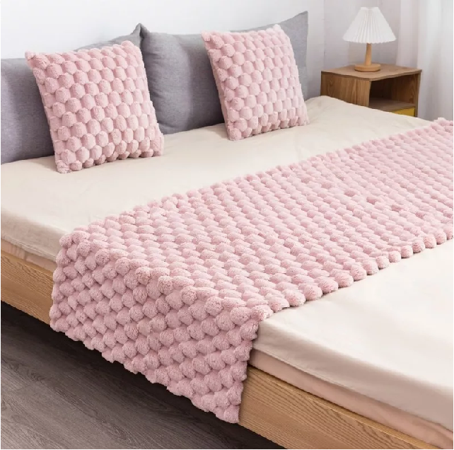 PIECERA 70X190 CM + 2 FUNDAS 45X45 CM PLUSH PELUDITA KING COLOR ROSA - 2