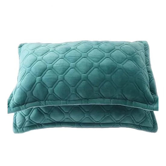 FUNDAS DE ALMOHADAS CON DISEÑO GAMUZA 50X75 CM COLOR TURQUESA - 1