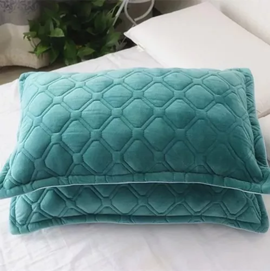 FUNDAS DE ALMOHADAS CON DISEÑO GAMUZA 50X75 CM COLOR TURQUESA - 2