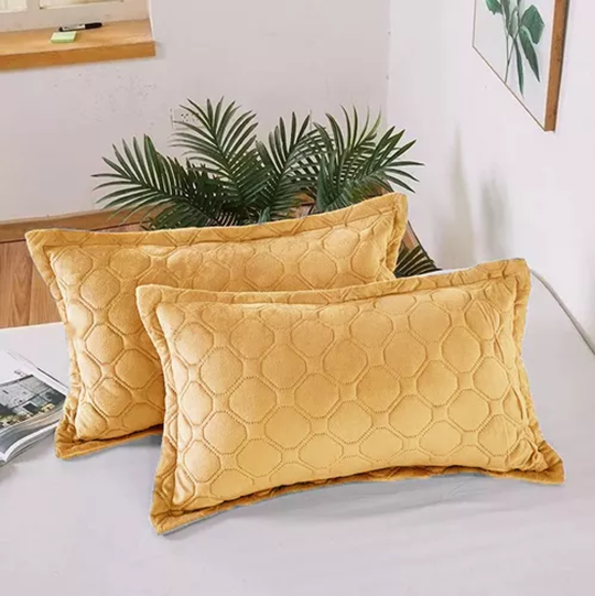 FUNDAS DE ALMOHADAS CON DISEÑO GAMUZA 50X75 CM COLOR BEIGE - 2
