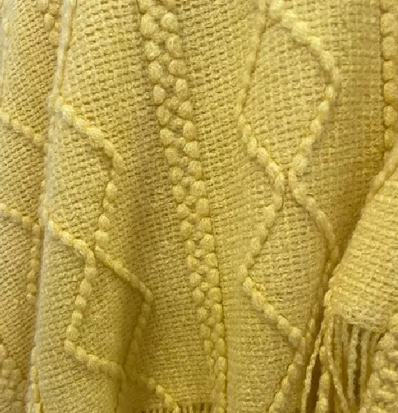 PIECERA DE CAMA MANTA SOFA GRUESO 500G COLOR EN COLOR AMARILLO - 3