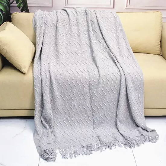 PIECERA DE CAMA MANTA SOFÁ GRUESO 500G COLOR GRIS - 2