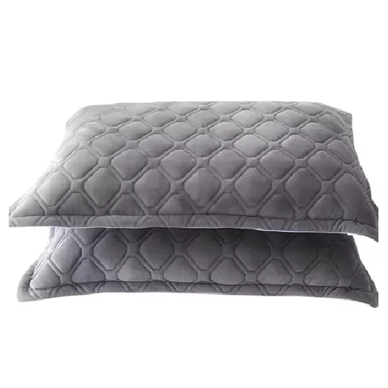 FUNDAS DE ALMOHADAS CON DISEÑO GAMUZA 50X75 CM COLOR GRIS - 1