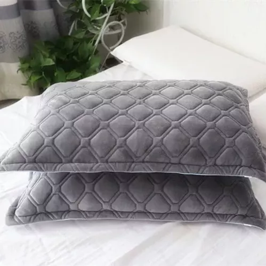 FUNDAS DE ALMOHADAS CON DISEÑO GAMUZA 50X75 CM COLOR GRIS - 2