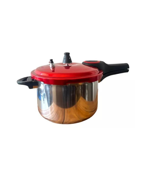 OLLA A PRESIÓN DE ALUMINIO KEEP, 6000 ML, 3 VÁLVULAS, COLOR PLATEADO/ROJO - 3