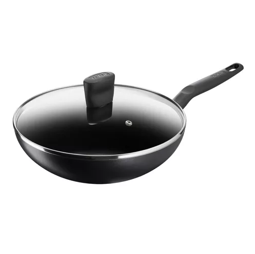 WOK DE 28 CM CON TAPA, SUPER COOK, COLOR EN COLOR NEGRO - 1