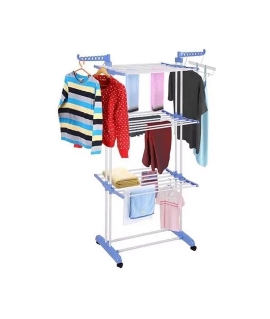TENDEDERO ROPA COLGADOR PLEGABLE 3 NIVELES, COLOR AZUL - 3