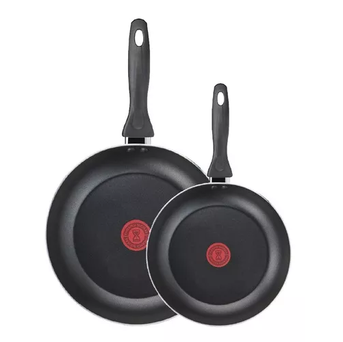 SET DE 2 SARTENES EASY COOK TEFAL, 24 CM Y 30 CM, ALUMINIO, EN COLOR NEGRO - 1