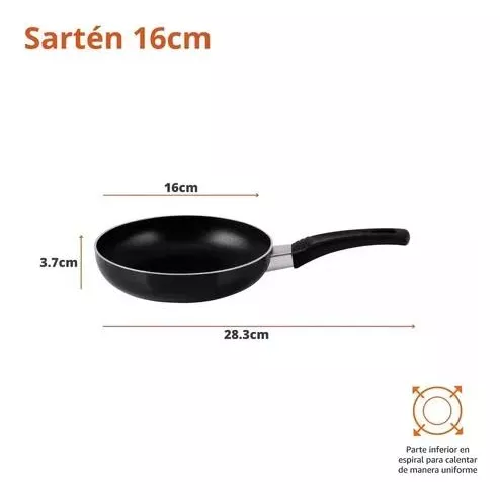 BATERIA DE COCINA DE 12 PIEZAS, BEGÔNIA, TEFLON ANTIADHERENTE, COLOR EN COLOR NEGRO - 5
