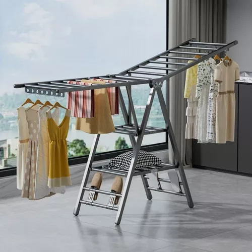 TENDEDERO PLEGABLE ACERO INOXIDABLE 170 CM, COLOR PLATEADO - 4