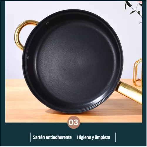 SET DE 12 PIEZAS, OLLAS DE ACERO INOXIDABLE, SARTÉN ANTIADHERENTE - 3