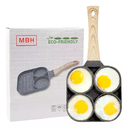 SARTÉN PARA FREÍR 4 HAMBURGUESAS Y HUEVOS AL MISMO TIEMPO, GRIS - 2