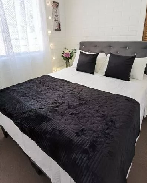PIECERA POLAR TELA REVERSIBLE 95X210 CM COLOR EN COLOR NEGRO - 2