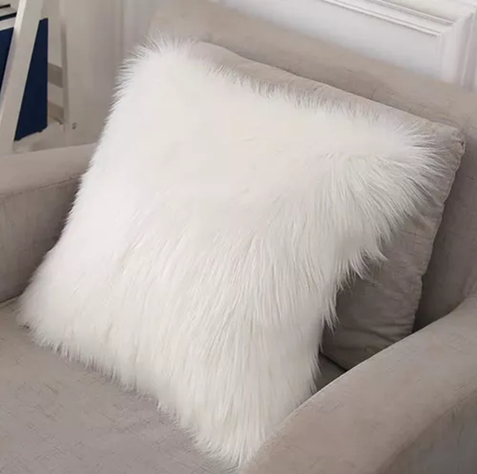 FUNDAS DE COJÍN PELUDITAS 45X45 CM COLOR EN COLOR BLANCO - 2