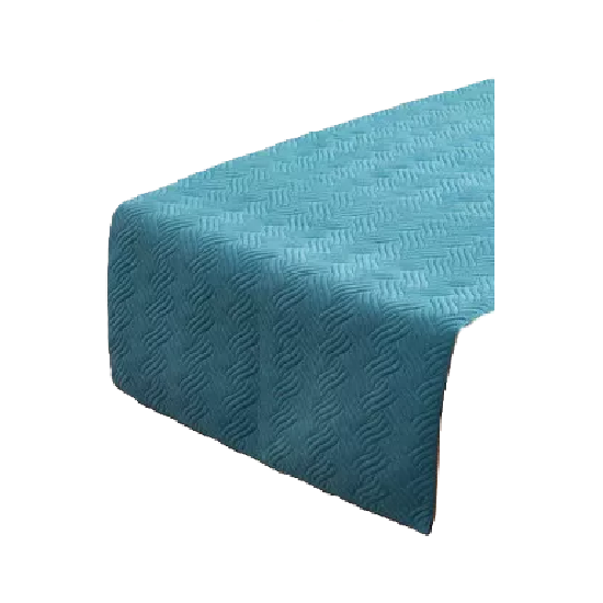 PIECERA DE CAMA TERCIOPELO PLUSH KING + 2 FUNDAS 70X210 CM COLOR TURQUESA - 1