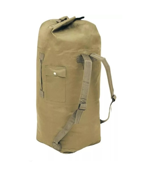 BOLSO SACO ROPERO TÁCTICO MILITAR CAMPING 90L COLOR EN COLOR CAFE - 1
