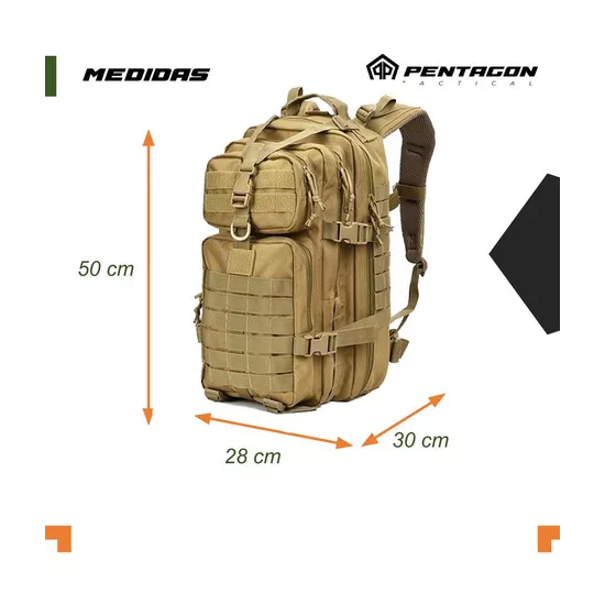 MOCHILA TÁCTICA MILITAR IMPERMEABLE COLOR EN COLOR CAFE - 6