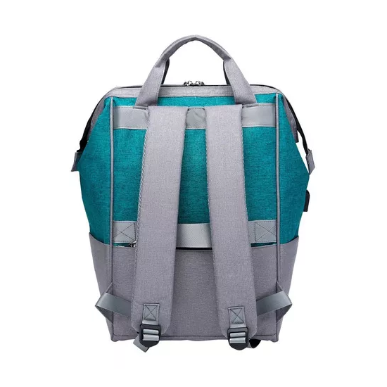 MOCHILA PARA NOTEBOOK KOLKE IMPERMEABLE CON PUERTO USB AZUL PETRÓLEO - 4