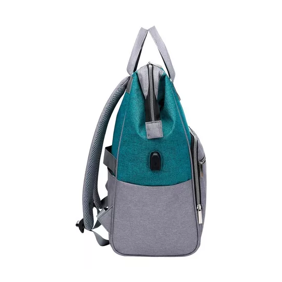 MOCHILA PARA NOTEBOOK KOLKE IMPERMEABLE CON PUERTO USB AZUL PETRÓLEO - 5