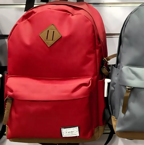 MOCHILA URBANA ESCOLAR BOLSO A LA MODA CARIBE 28L EN COLOR ROJO - 3