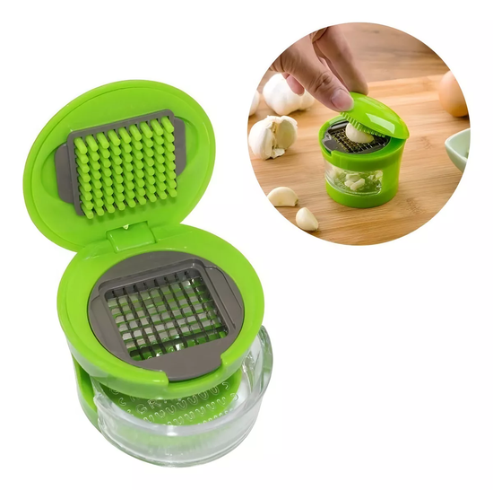 PICADOR DE AJO CORTADOR RALLADOR REBANADOR COCINA VERDE - 2