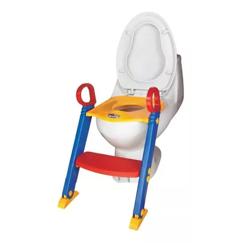 ASIENTO ADAPTADOR CON ESCALERA PARA INODORO WC PARA NIÑOS, COLOR EN COLOR AMARILLO - 1
