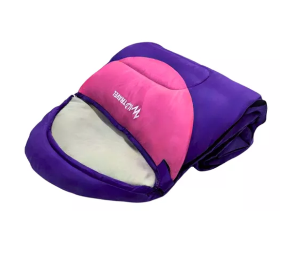 SACO DE DORMIR EXTREMO WILD TRAVEL -15º +10º CAMPING 1800G MORADO - 3