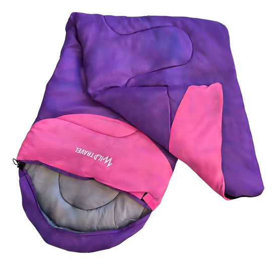 SACO DE DORMIR EXTREMO WILD TRAVEL -15º +10º CAMPING 1800G MORADO - 4