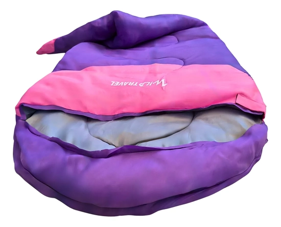 SACO DE DORMIR EXTREMO WILD TRAVEL -15º +10º CAMPING 1800G MORADO - 6