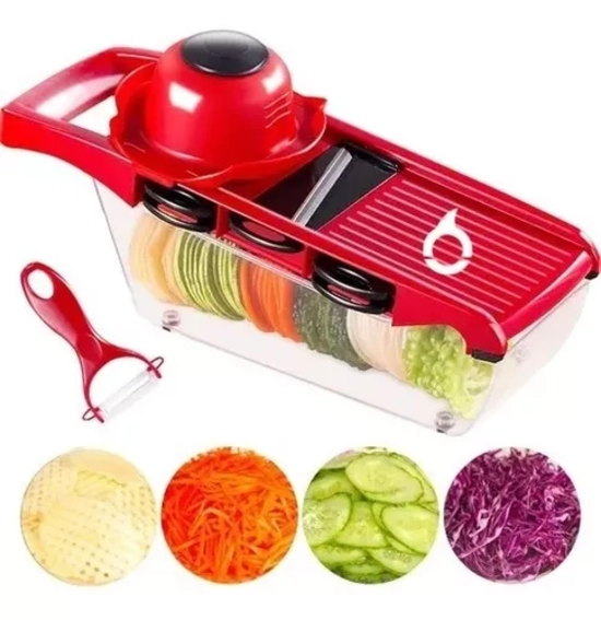PICADOR CORTADOR DE VERDURAS Y FRUTAS FILOSHARK RALLADOR ROJO - 2