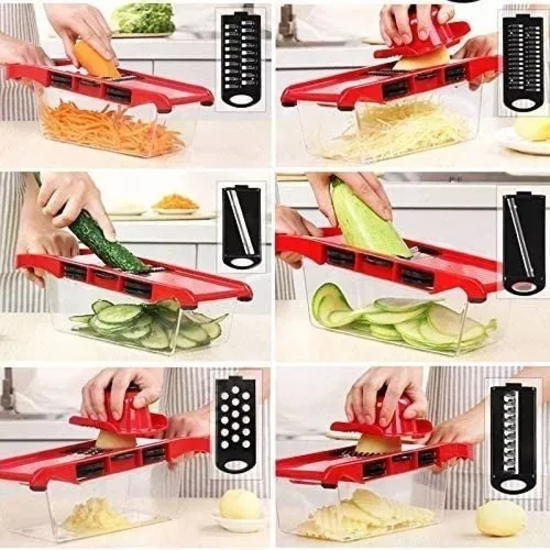 PICADOR CORTADOR DE VERDURAS Y FRUTAS FILOSHARK RALLADOR ROJO - 4