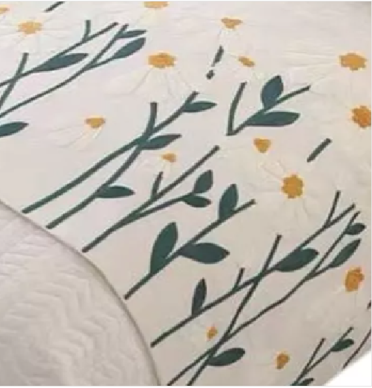 PIECERA BORDADA PARA CAMA SIN FUNDAS DE COJÍN DISEÑO 1 COLOR CREMA - 1