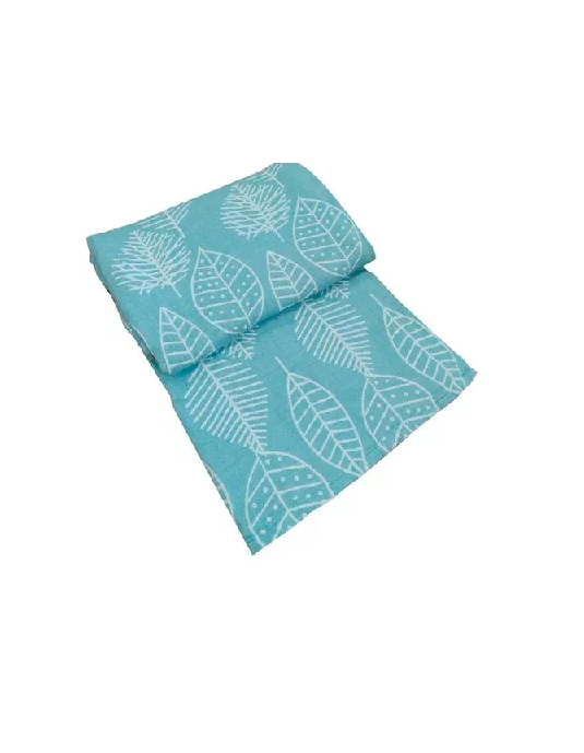PIECERA DE CAMA 150X200 CM COLOR HOJAS CELESTE - 1