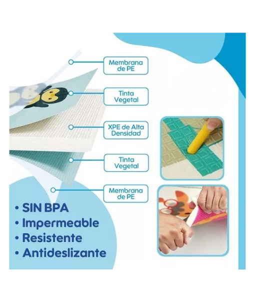 ALFOMBRA ANTIGOLPES BEBÉ, PLEGABLE 'BABYNEST', 180X190X1 CM - 7