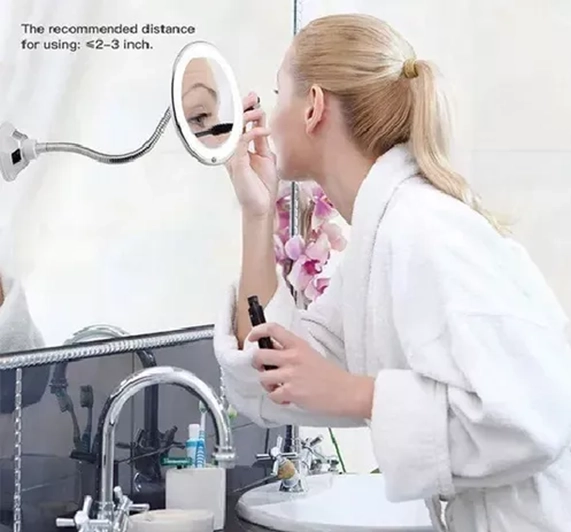 ESPEJO LED AUMENTO 10X CON LUZ MAQUILLAJE Y 7 LUCES LED - 4
