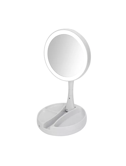 ESPEJO CON LUZ LED PARA MAQUILLAJE PLEGABLE Y AUMENTO X10 - 2