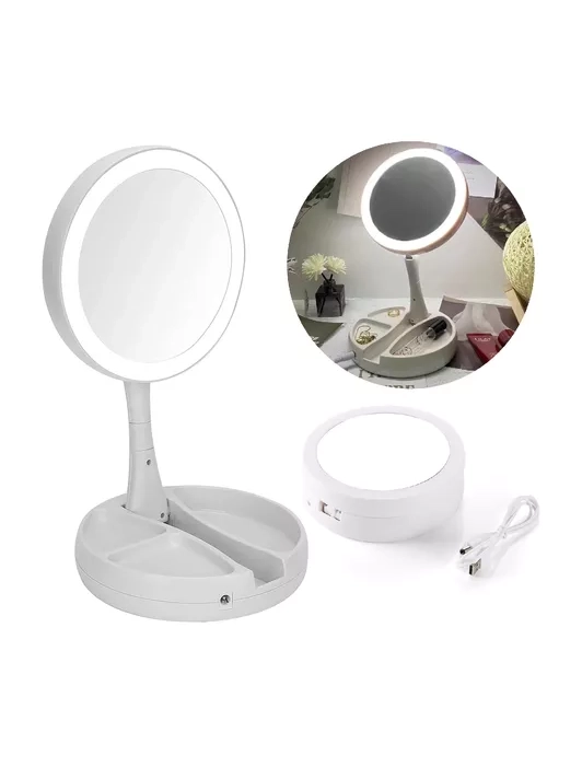 ESPEJO CON LUZ LED PARA MAQUILLAJE PLEGABLE Y AUMENTO X10 - 3