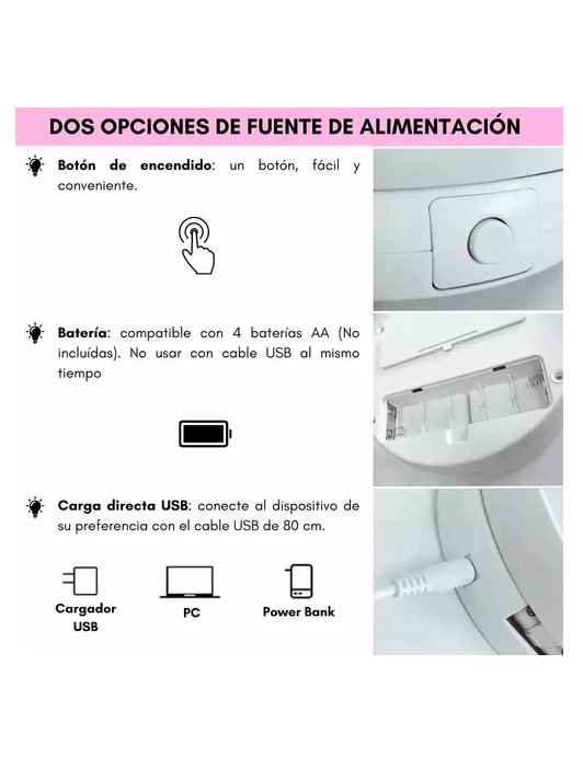 ESPEJO CON LUZ LED PARA MAQUILLAJE PLEGABLE Y AUMENTO X10 - 6