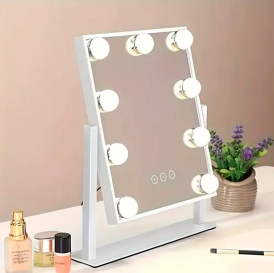 ESPEJO MAQUILLAJE TOCADOR 9 LUCES LED USB 3 MODOS 360° - 5