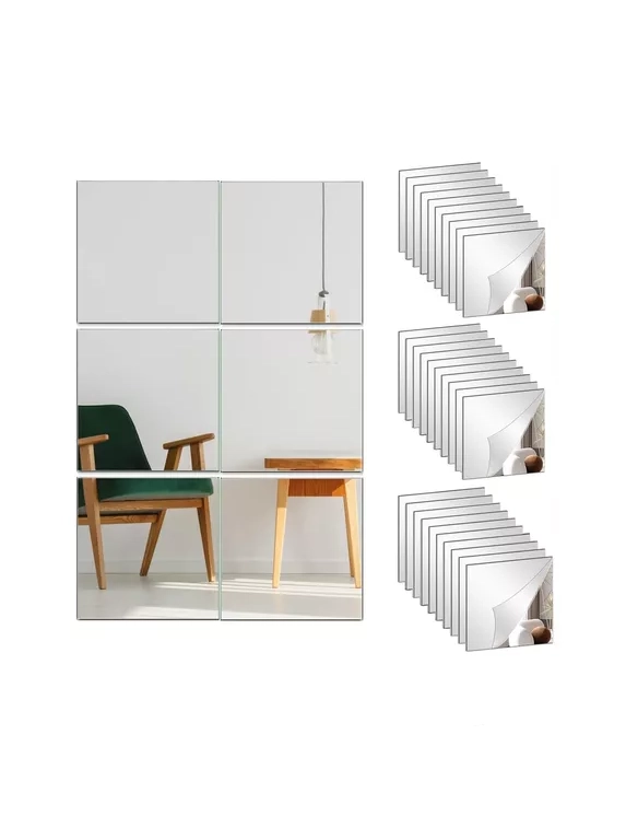 PACK 30 ESPEJOS ADHESIVOS DECORATIVOS 15X15CM MULTIUSOS - 3
