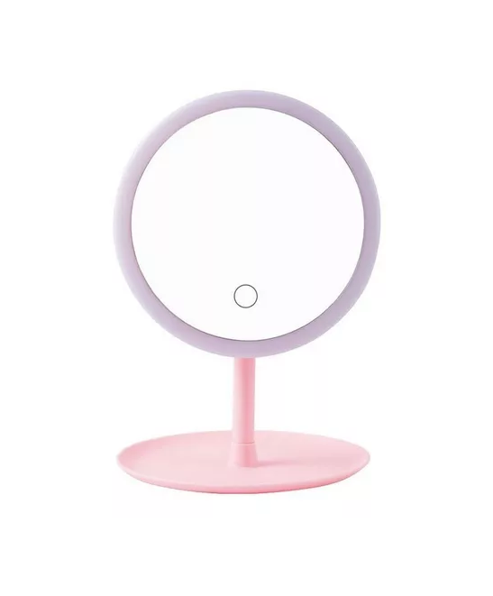 ESPEJO CON LUZ LED MAQUILLAJE PLEGABLE REDONDO RECARGABLE - 1