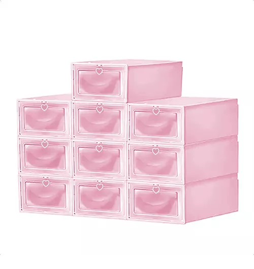 10 PIEZAS ZAPATERAS ORGANIZADORAS ROSADAS - 2