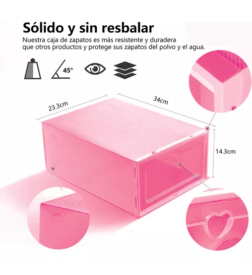 10 PIEZAS ZAPATERAS ORGANIZADORAS ROSADAS - 3