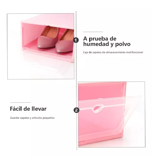 10 PIEZAS ZAPATERAS ORGANIZADORAS ROSADAS - 4
